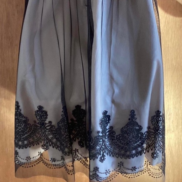 DAVID’S BRIDAL Cream w Black Tulle Beads Strapless Party Dress—NWT—Sz 14 - Picture 6 of 7